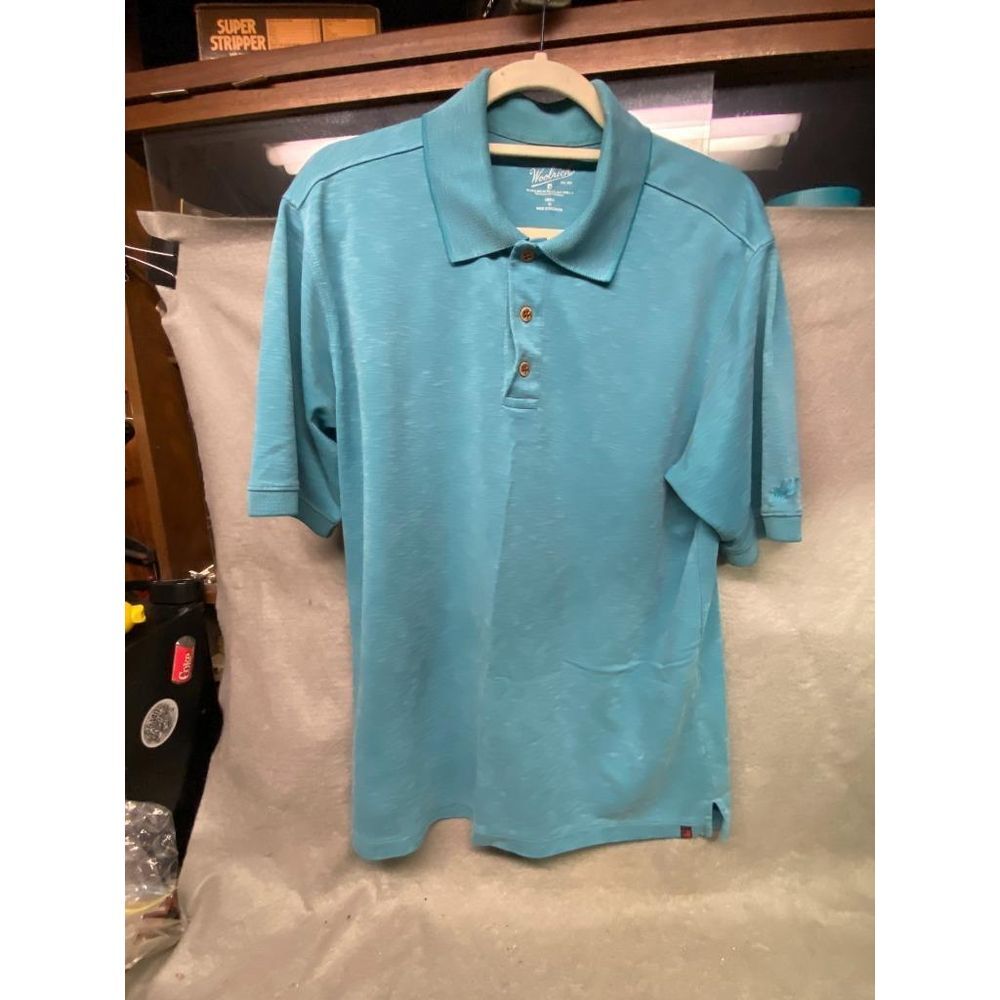 WOOLRICH MEN'S POLO‎ SHIRT DEEP AQUA SIZE M SLIGHTLY USED